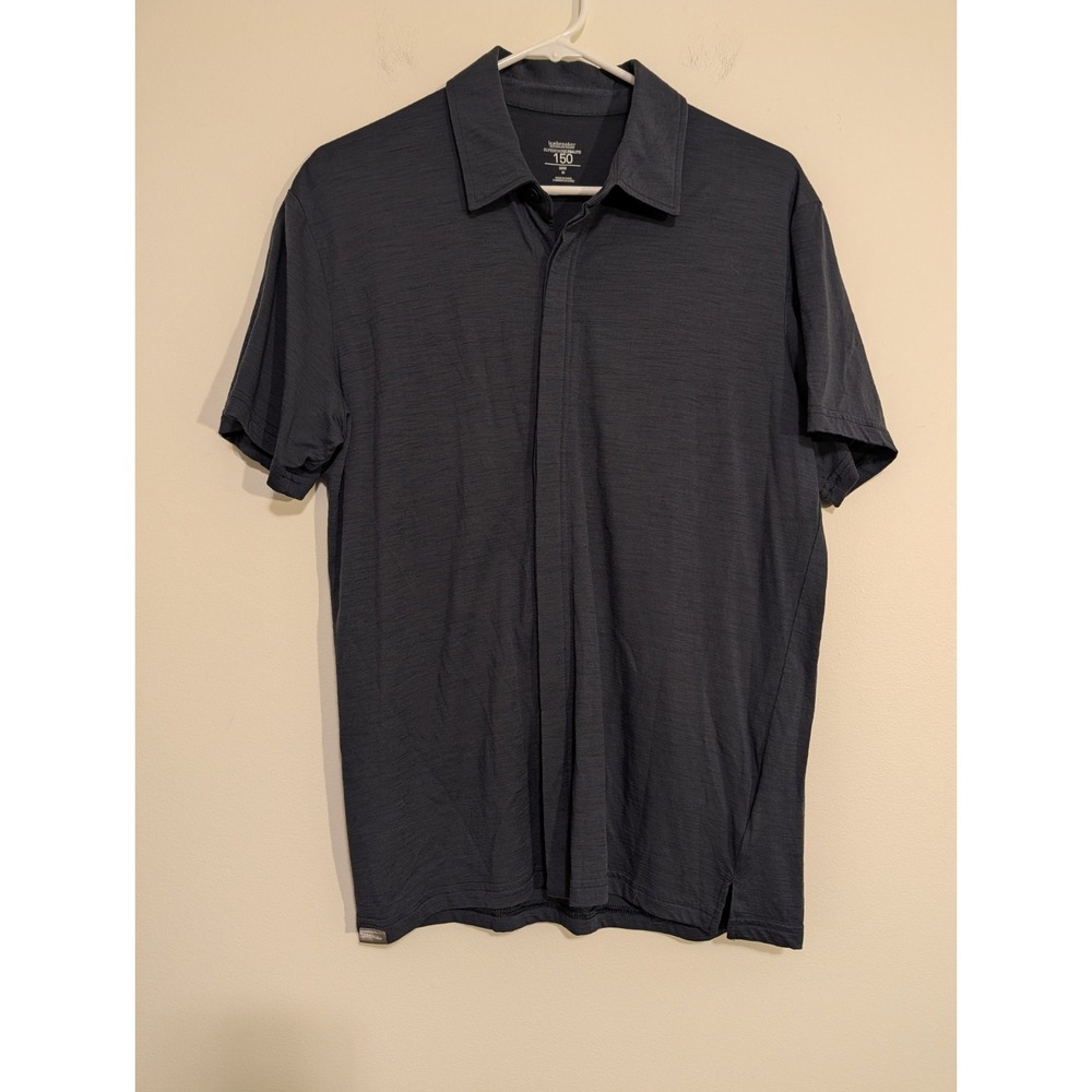 Icebreaker 150 Merino Wool Short Sleeve Shirt Polo Superfine Ultra Lite Mens M